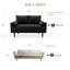 Canapé Masterson moderne, canapé en velours de 58 pouces pour le salon, coussins à ressorts, coussins modernes à assemblage facile avec coussin décoratif pour petits espaces-357766195