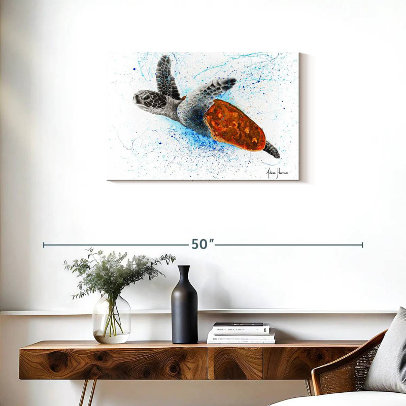 Opulente tortue de mer, H 20 po x l 30 po
