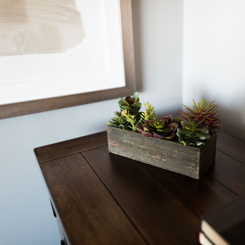 Plante grasse artificielle en bois