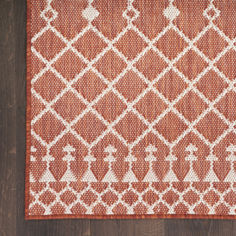 Tapis moderne terre cuite Nourison Positano, Terracotta, Square 8'