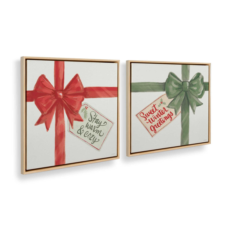 Cozy Holiday Gift, set of  2 Canvas Art Prints, American Maple, Framed Print without Mat, 33" H x 66" W