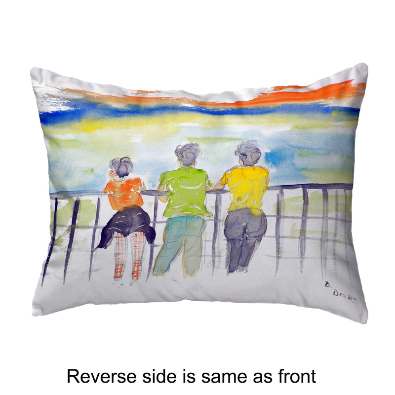 Outdoor Reversible Throw Pillow, 11" x 14"