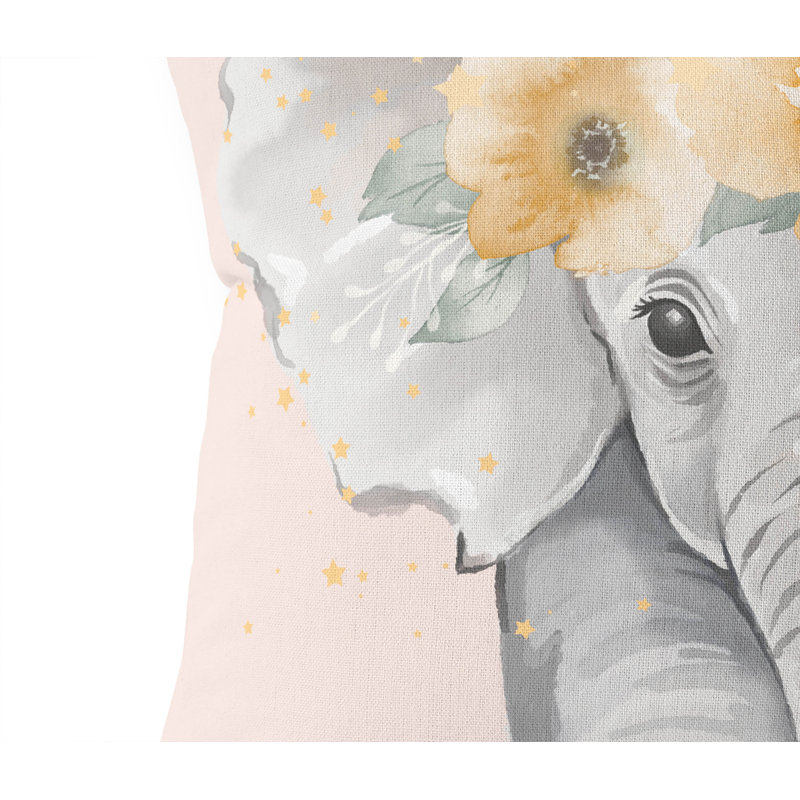Coussin Elephant, H 16 po x l 16 po