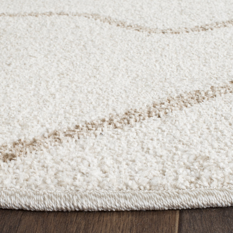 Covey Abstract Ivory/Grey Area Rug, Rectangle 5'3" x 8'