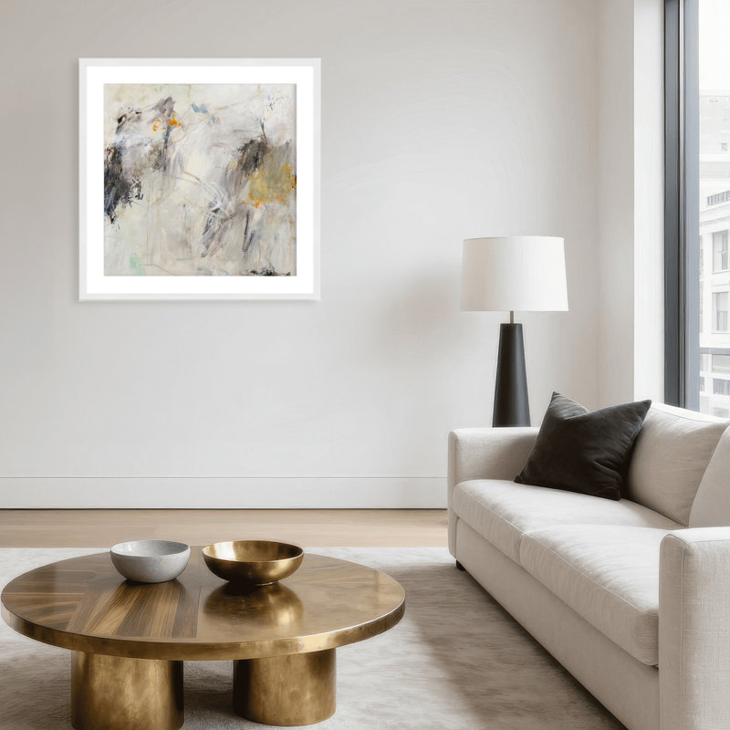 Quiet Presence Print by Patricia Schwimmer, Framed Matted Print, 40" H x 40" W x 1.125" D, White