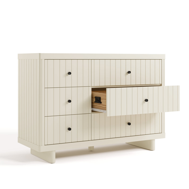 Kyoto Wood 6-Drawer Dresser, Frosted Oat