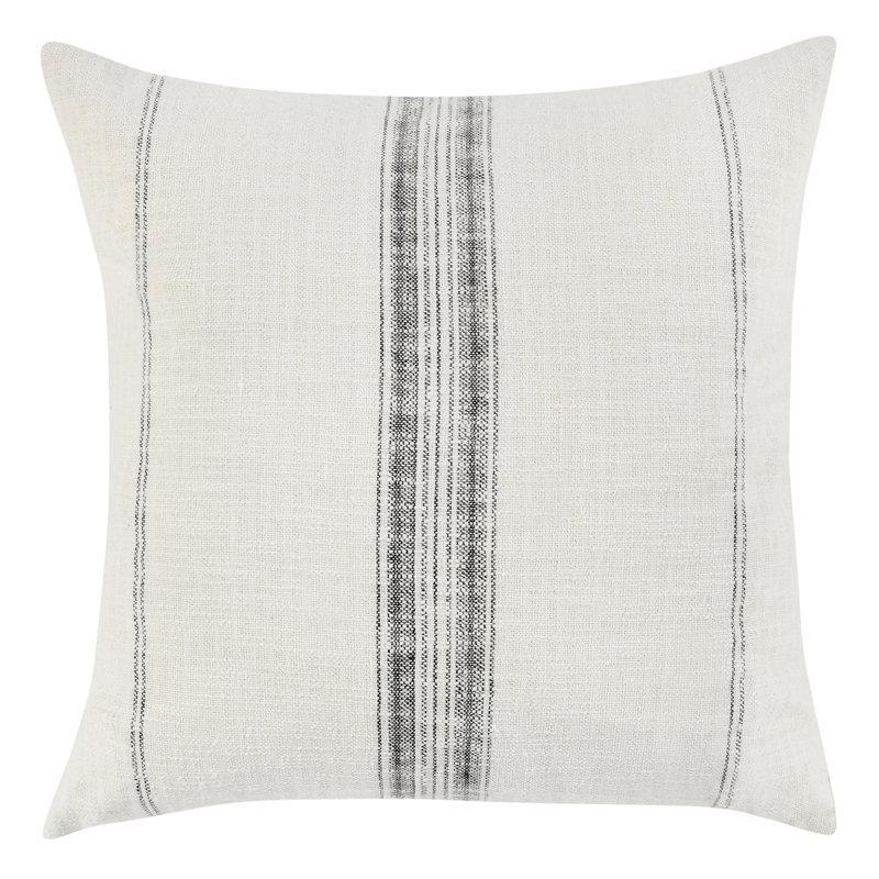 Coussin Silverton, 22 po x 22 po, Carré, Noir / blanc
