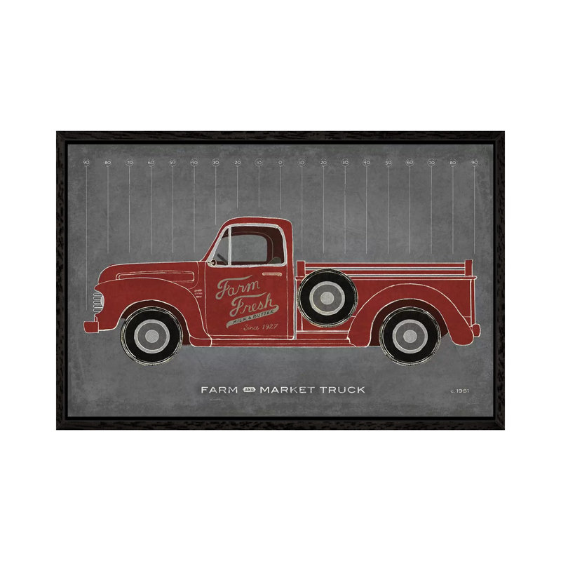 Farm Truck by Sue Schlabach - Print on Canvas, Black Floater Framed, 101.6cm H x 152.4cm W x 3.81cm D