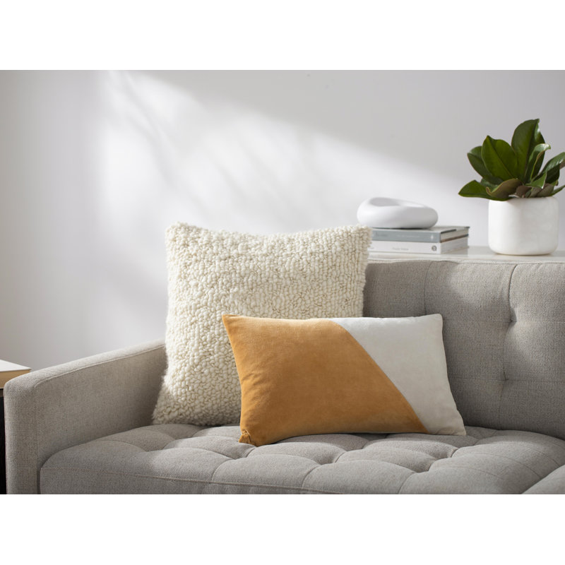 Oreiller en coton Denny, Housse de coussin seulement - sans coussin, Caramel