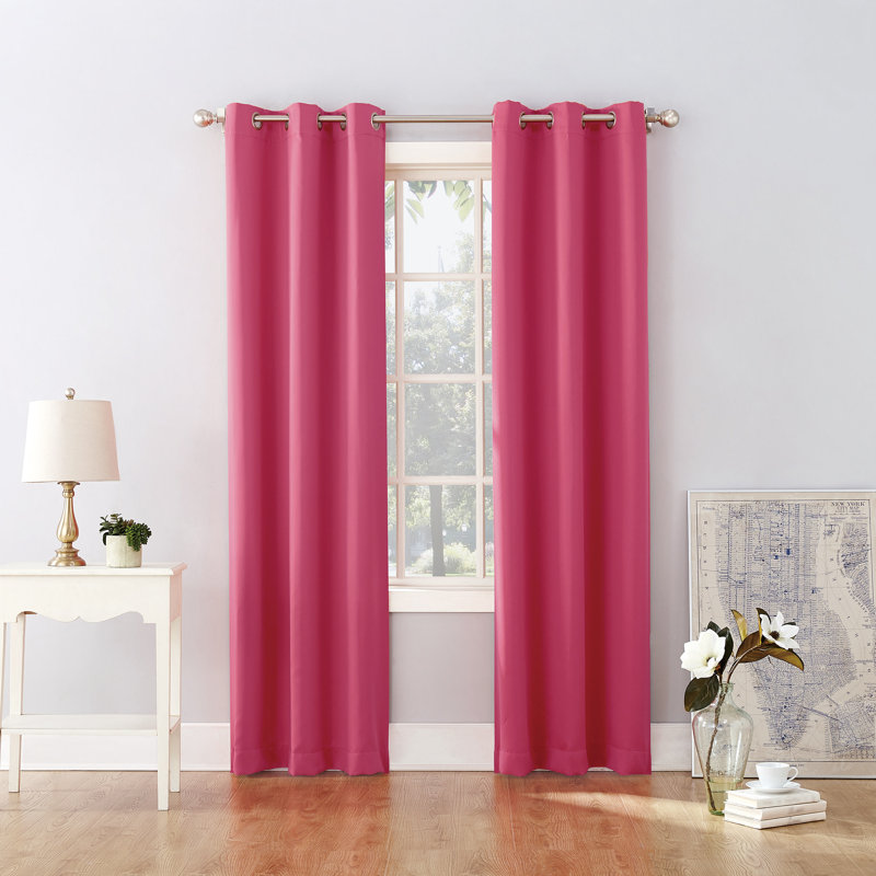 Burrier Wayfair Basics Blackout Grommet Curtain Panel, 40" W x 84" L, Pink