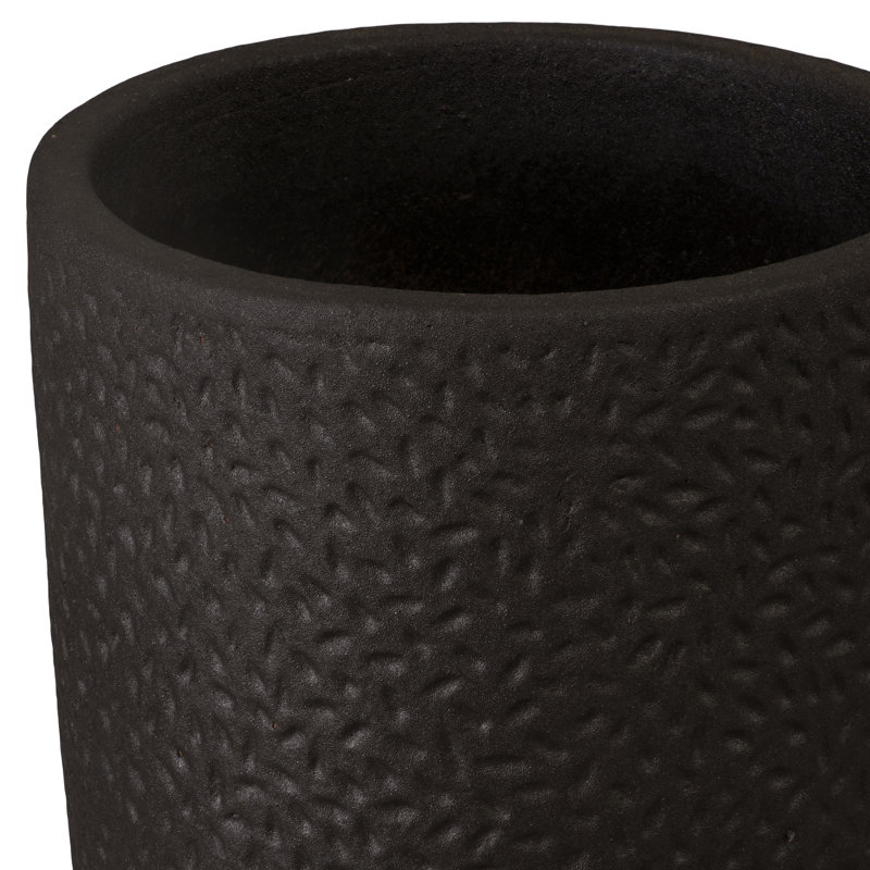 Notch Planter, Matt Black, 18" H x 12.5" W x 12.5" D