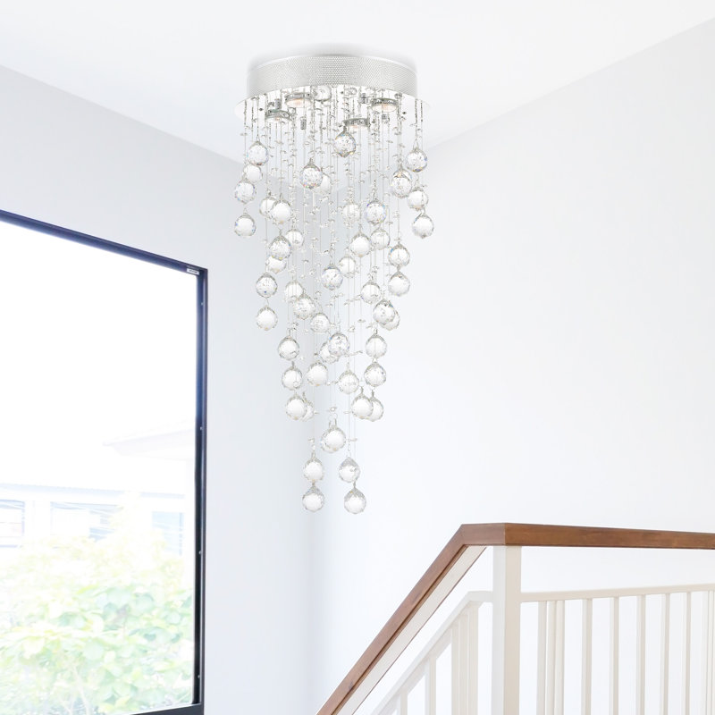 Plafonnier encastré à plusieurs niveaux 14" lustre style 4 lumières Noor