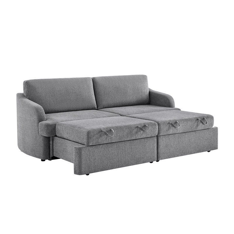 Serta Montana 91.3" Split Pull-Out Convertible Sofa, Gray