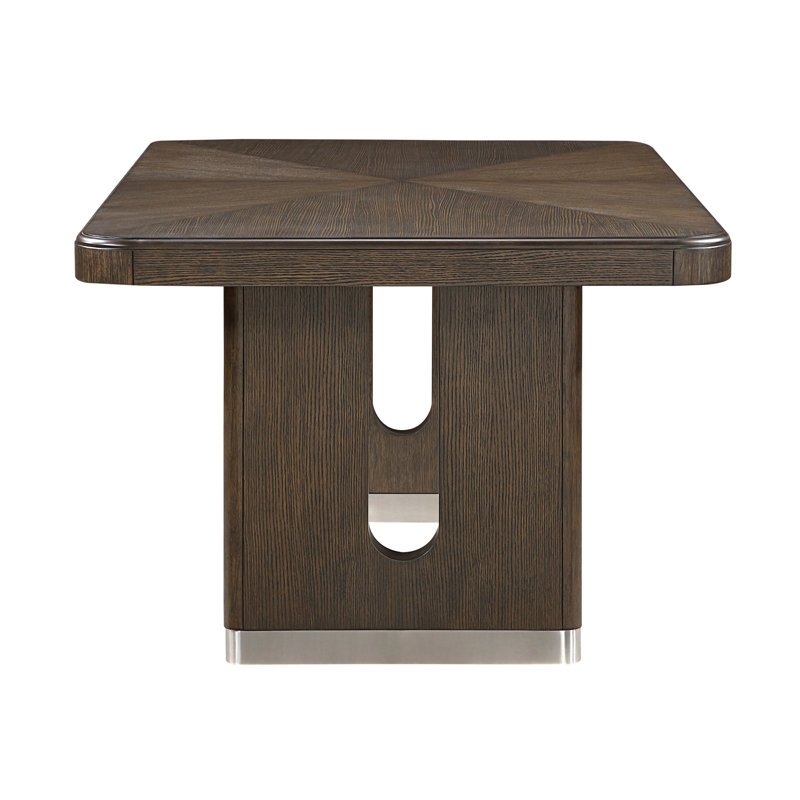 Table de salle à manger moderne et rectangulaire avec rallonge à rallonge métallique unique et durable