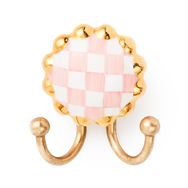 Check Round Hook, Pink