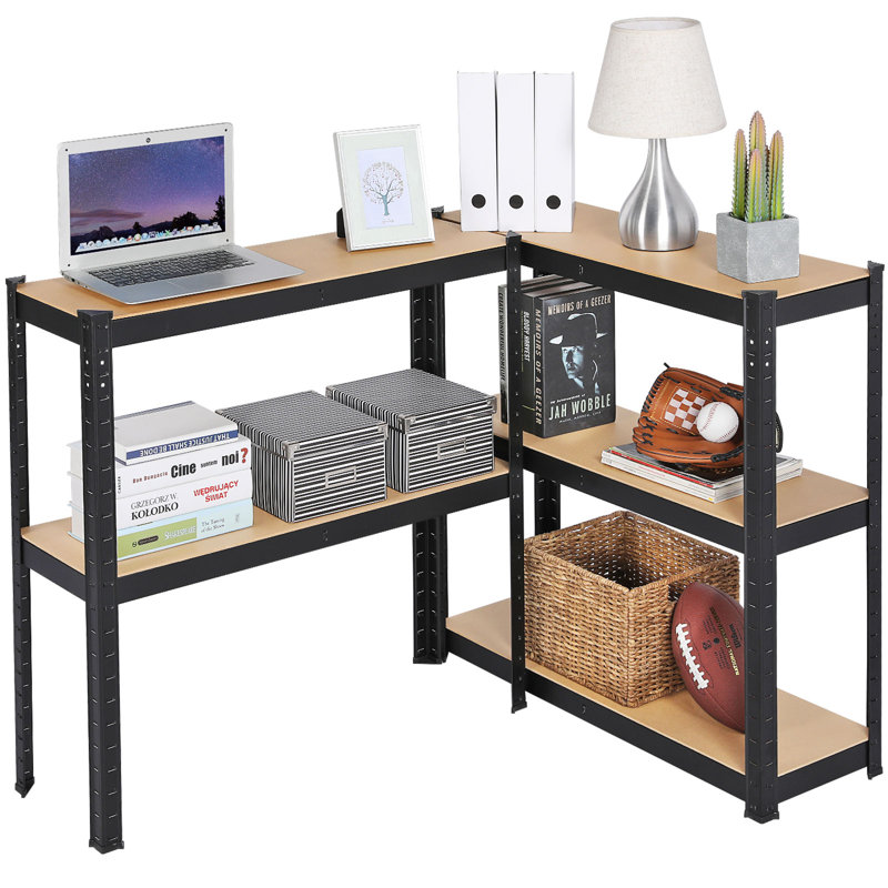 Color 90cm W Steel Storage Rack, Black 