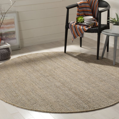 Tapis rayé en jute naturel tissé à la main Fitzwater