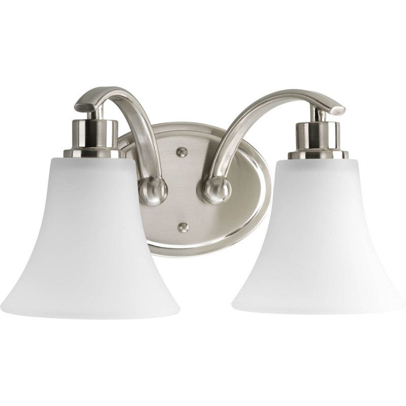 Jilliann 2 - Light Dimmable Vanity Light, White, Brushed nickel