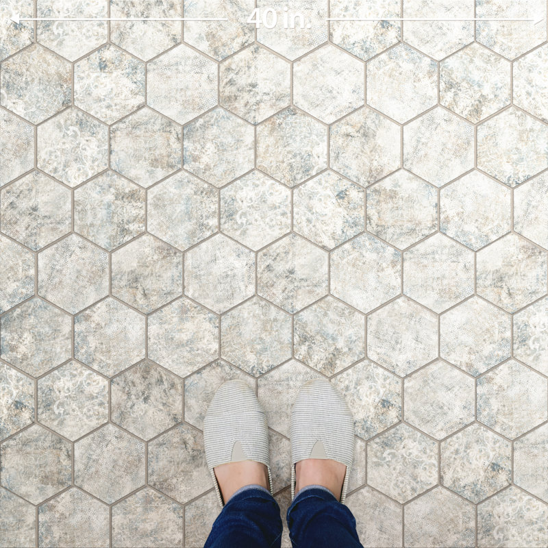 Tivoli Hex 5-1/2 In. X 6-1/4 In. Porcelain Floor And Wall Tile