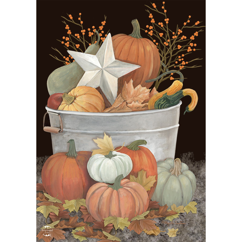 Fall Bushel Primitive Garden Flag