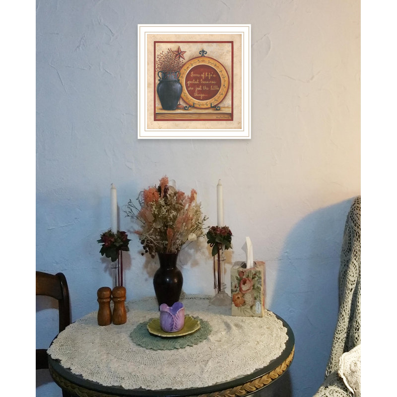 MARY313-Greatest Treasures By Mary Ann June, Ready To Hang Framed, White/Gold, 14" H x 14" W x 1" D
