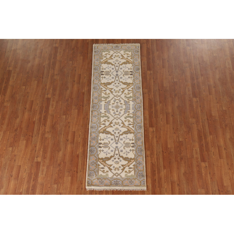 Tapis de couloir oriental fait à la main Oushak 3 x 8