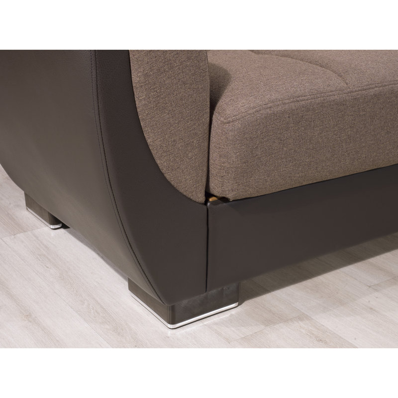Upholstered 93.5'' Sleeper Sofa, Brown/Brown