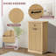 Armoire à linge inclinable de 35,8 po de hauteur, armoire à poubelle cannelée moderne avec tiroir, armoire à ordures cachée en bois pour la cuisine et la salle de bain-813923268
