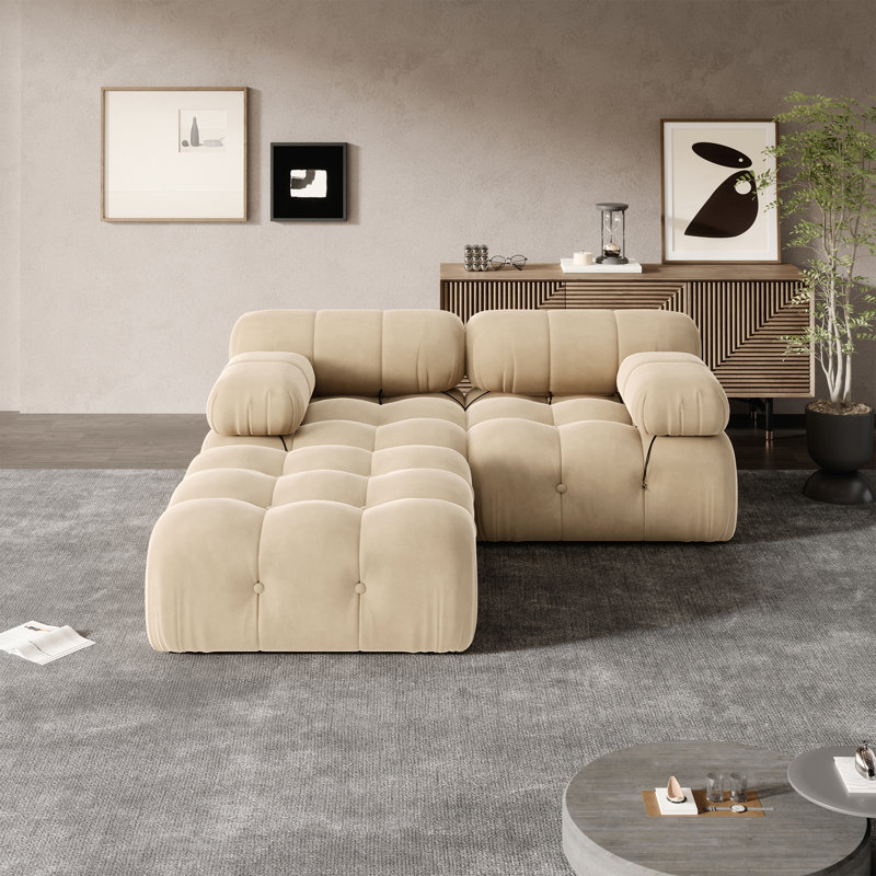Quala Sofa Modular Sectional Sofa for Living Room, Tan