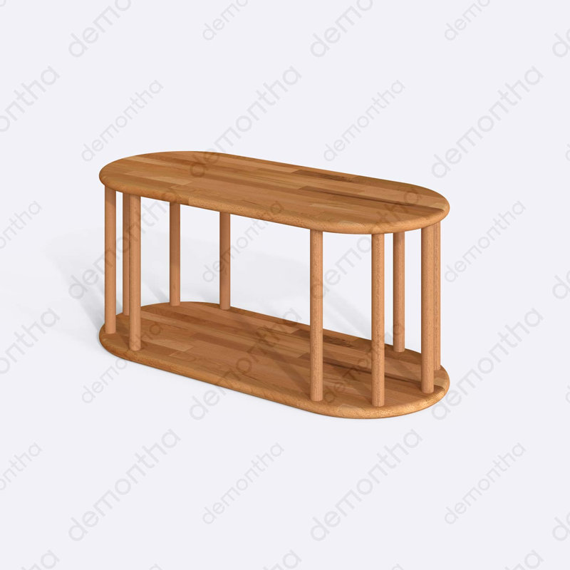 Table basse Kyoto, table basse minimaliste rectangulaire en bois de hêtre massif pour le salon