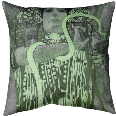 Gustav Klimt Reversible Throw Pillow