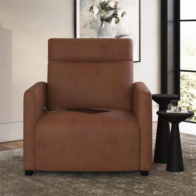 Fauteuil inclinable électrique Jaxon, similicuir cacao, Marron clair