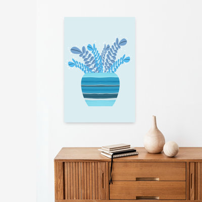 Potted Florals Boho Abstract Colorful Contemporary Flower Plant Wall Art by Sannel Larson - Wrapped Canvas Print