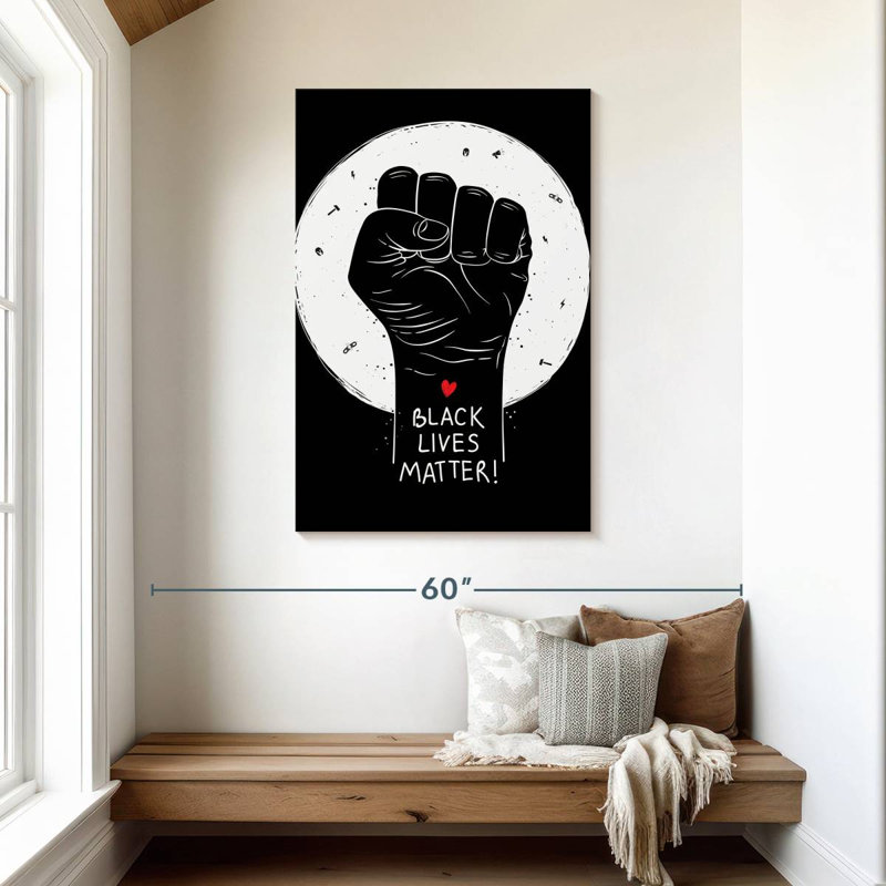 Khadjiah Racial Equality Slogan, 45" H x 30" W