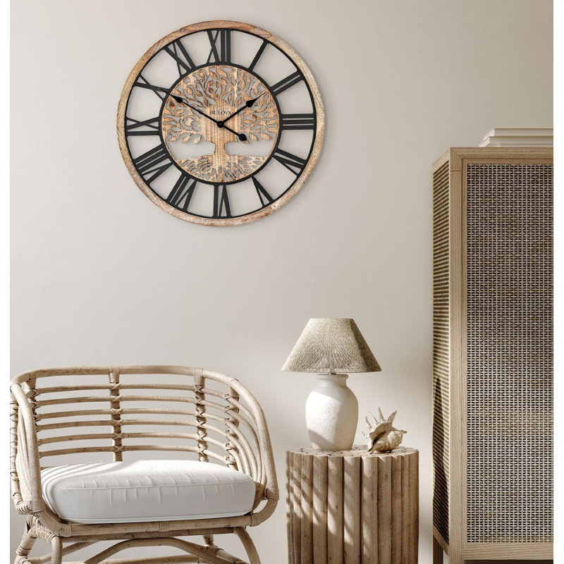 Tree of Life Wood and Metal Wall Clock, C3393