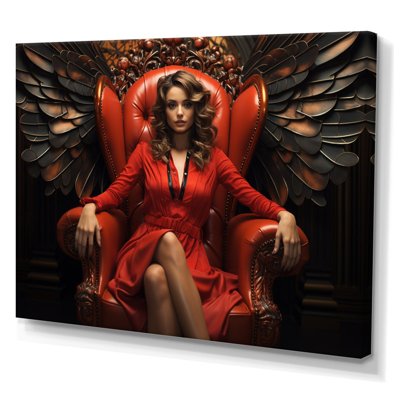 «Red Queen of Angel II» sur toile, H 16 po x l 32 po x P 1 po, Toile tendue