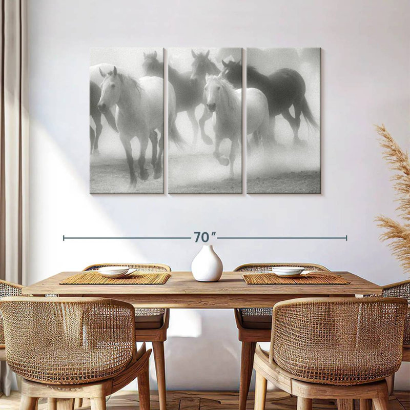 Brampt Team Of Horses BW, 36" H x 57" W