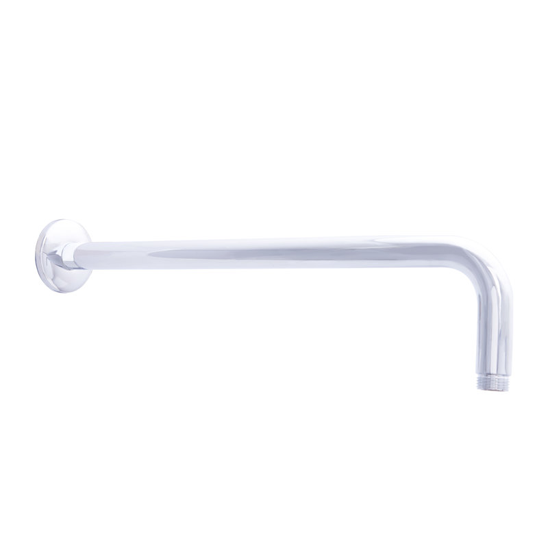 Bras de douche angle droit avec bride 16 po, Chrome poli