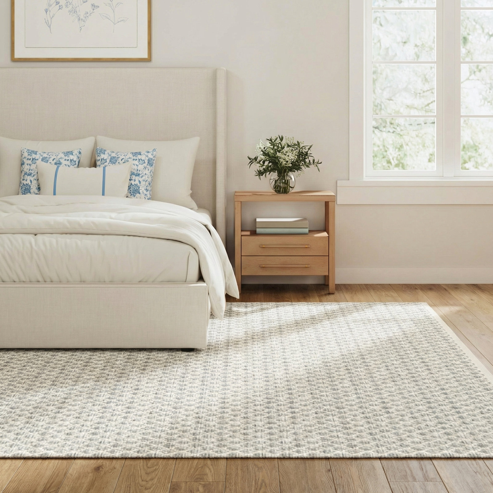 Hinton Gray Hand-Woven Outdoor Geometric Rug, Rectangle 10' x 14'
