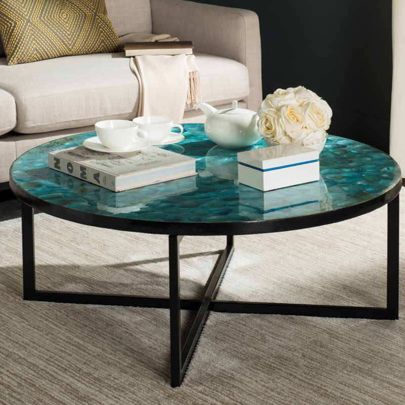 Table basse Albertas, Turquoise