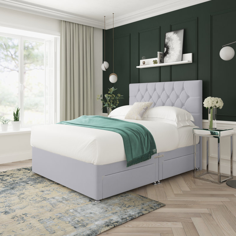 Upholstered Bed, Single (3'), Silver