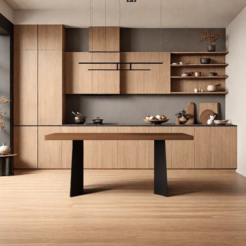 Table de salle à manger en noyer, H 29,53 po x L 55,12 po x l 31,5 po