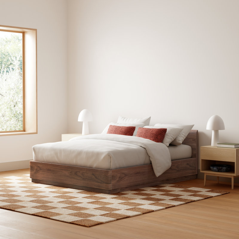 Mille Platform Bed, Queen, Walnut