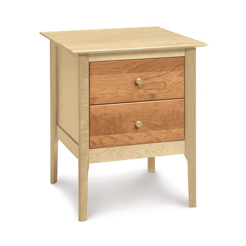 Sarah 2 - Drawer Solid Wood Nightstand, Cognac Cherry, 24"