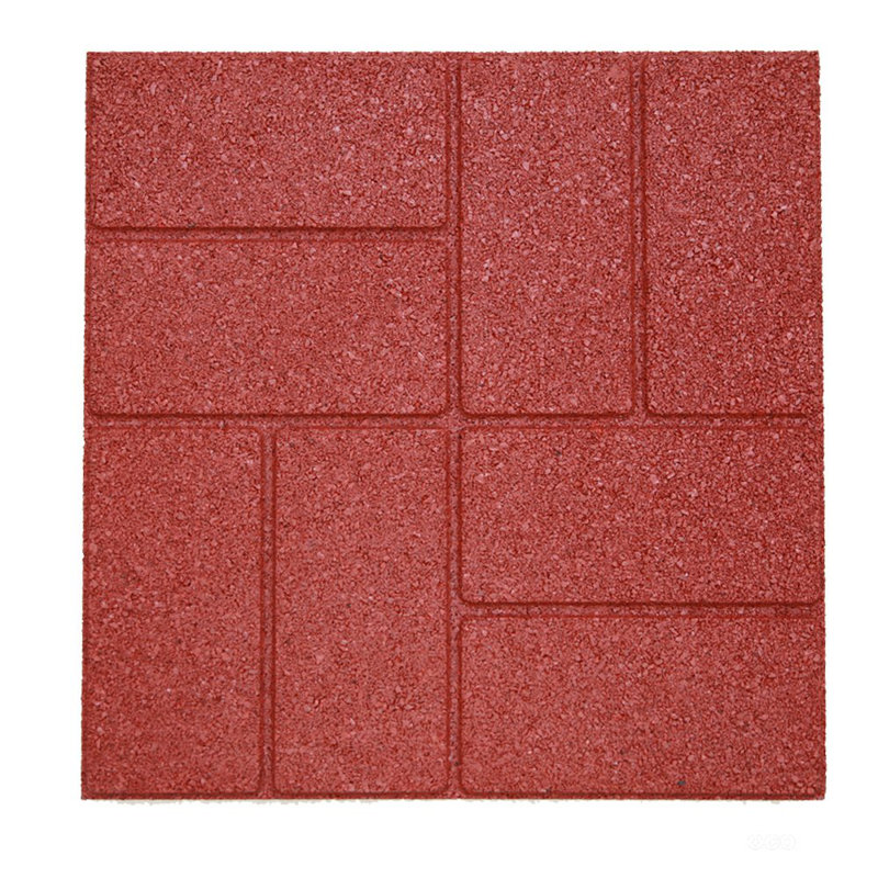 Pavé de jardin en caoutchouc double face en rouge - ensemble de 6