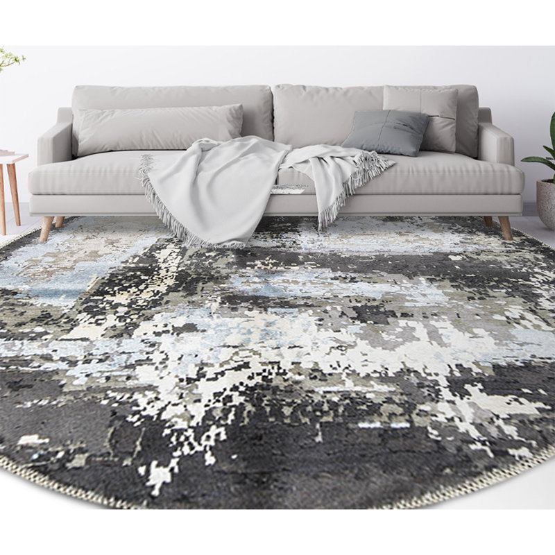 Abstract Area Rug, Round 5'