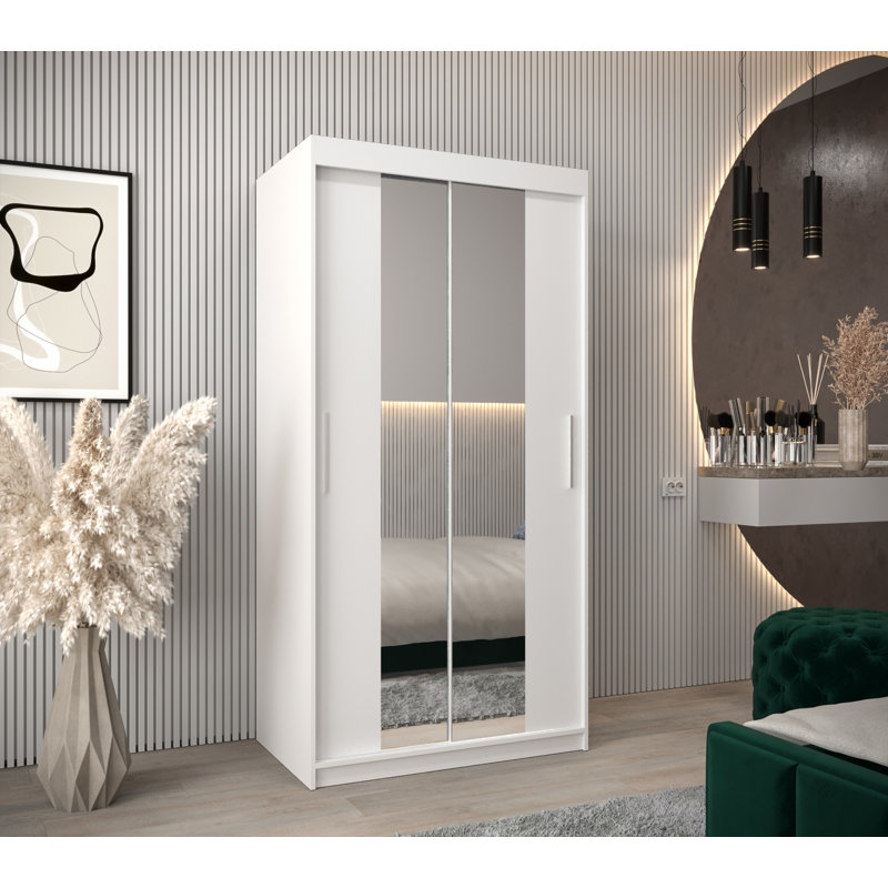 Karren 2 Door Manufactured Wood Wardrobe, White Matt