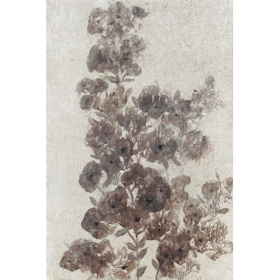 Sepia Flower Study II - Wrapped Canvas Print