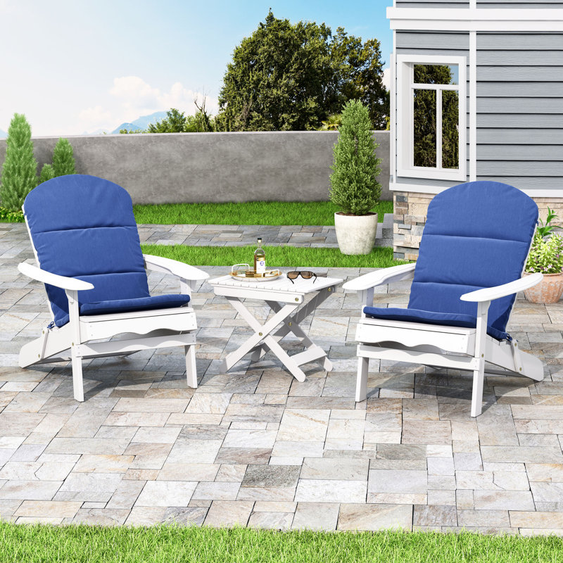 Acacia Foldable Outdoor Adirondack Chair, Khaki, Dark Gray