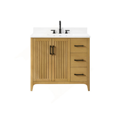 Meuble-lavabo de salle de bain avec tiroirs, tablettes réglables, boîtier de centrale électrique intégré